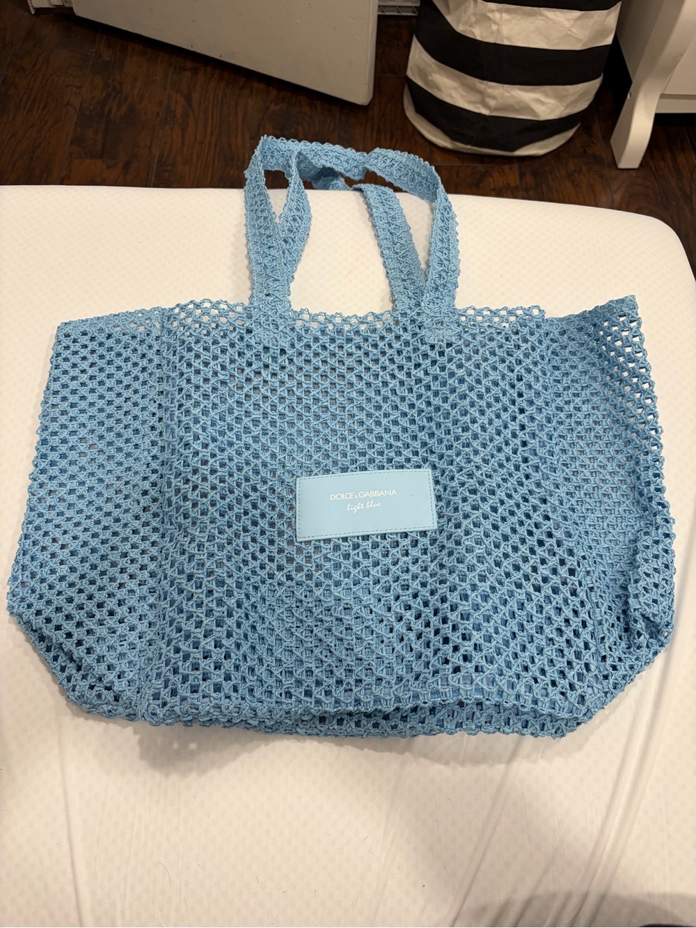 Dolce & Gabbana Light Blue Woven Tote